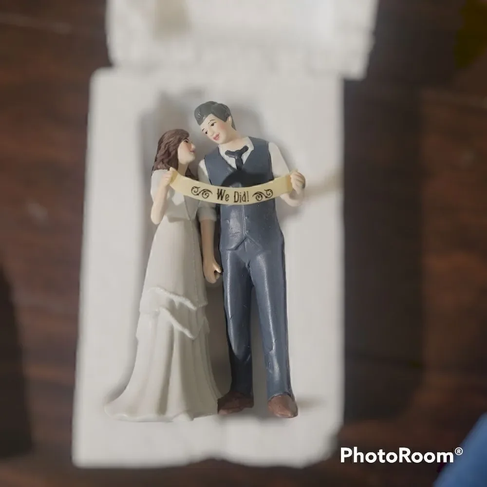 Hand painted WE DID Indie wedding topper